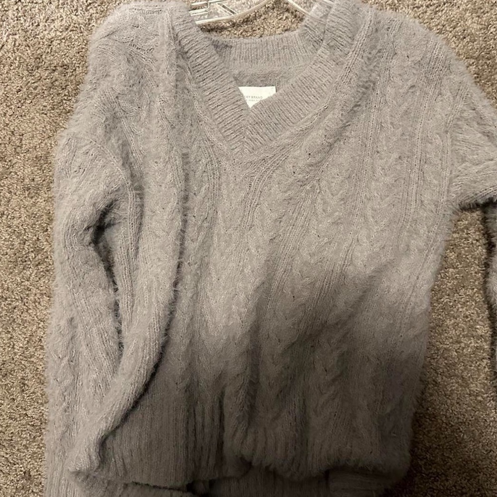 Lucky brand fuzzy gray cardigan. Never worn brand new